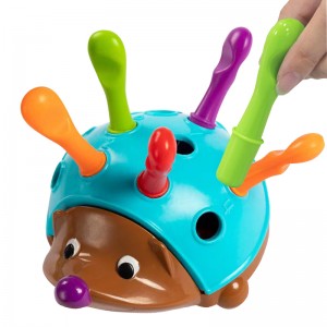 ធនធានសិក្សារបស់ក្មេងទើបចេះដើរតេះតះ Fine Motor and Sensory Toys 18+ ខែ Baby Educational Spike Insert Hedgehog Montessori Toy for Kids