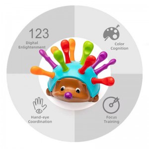 ធនធានសិក្សារបស់ក្មេងទើបចេះដើរតេះតះ Fine Motor and Sensory Toys 18+ ខែ Baby Educational Spike Insert Hedgehog Montessori Toy for Kids