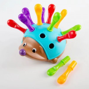 Sumber Belajar Balita Mainan Motorik dan Sensorik Halus 18+ Bulan Mainan Montessori Landak Sisipan Lonjakan Edukasi Bayi untuk Anak-anak