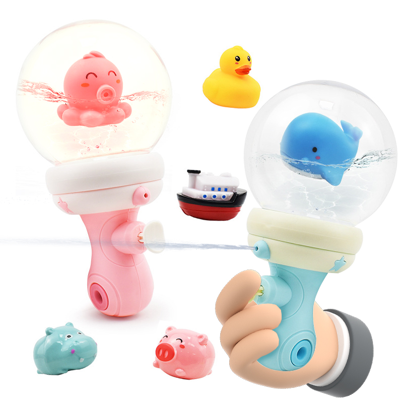 여름 야외 해변 빛나는 물 블래스터 어린이 수영장 장난감 목욕 장난감 전기 만화 라이트 어린이를위한 휴대용 물 총 장난감