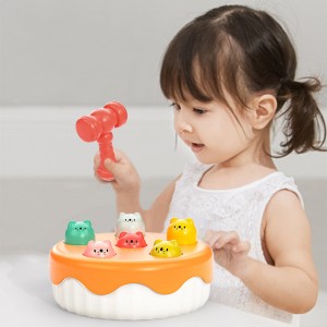 Baby Developmental Whack a Mole Cake Design Knocking Hamster Game Toy Kids Early Educational Plastic Interactive Hit Desktop Toys