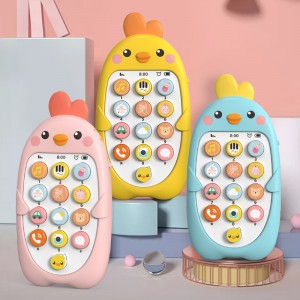 Детский мобильный телефон раннего обучения, игрушечный музыкальный светильник, пластиковый мобильный телефон с аналоговым вызовом, двуязычный игрушечный телефон на китайском и английском языках для детей