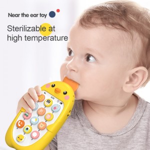 Aprendizaxe temperá bebé teléfono móbil xoguete música luz chamada analóxica teléfono móbil de plástico chinés e inglés teléfono de xoguete bilingüe para nenos