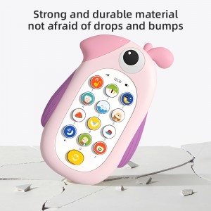Primeiro teléfono móbil para nenos Cute Cartoon Enlighten Auricular musical multifunción Bilingüe chinés e inglés Xoguete do teléfono móbil para bebés