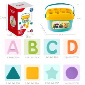 Budak Atikan Awal Blok Panyimpenan Kotak Set ABC Huruf Diajar Orok Bentuk Indrawi Asihan Nesting Stacking Montessori Toys