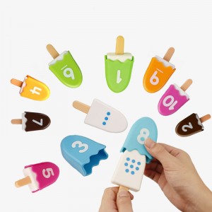 Bern Underwiis Popsicle foarmige nûmer Matching Game Kleurich Digitale Wiskunde Learje Ice-Lolly Toy Baby Montessori Toy Sets