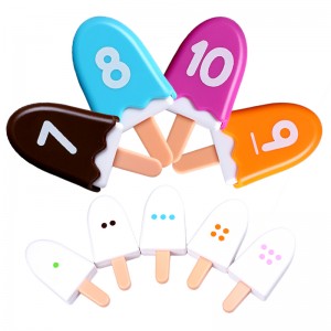 Vzdělávání pro děti Hra na nanuk ve tvaru číselného páru Barevná digitální matematická výuková hračka nanuk pro děti Sady montessori hraček pro děti