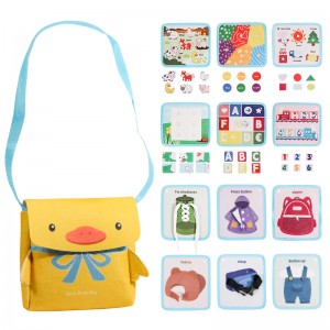 Animal/Color/Shape/Letters/Numbers/Puzzle Cognitive Matching Toy Daily Skill Development Montessori Baby Busy Book Messenger Bag