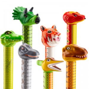 Rutsch Up And Down Klängend Déier Dinosaurier Plastik Tube Kreativ Prank Flute Toy Neiegkeet Party Favor Noise Maker Toy fir Kanner