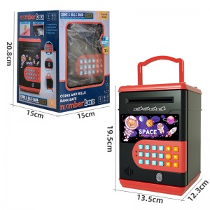 Մանկական բազմաֆունկցիոնալ էլեկտրոնային բանկոմատային մեքենա Կրթական մատնահետքի գաղտնաբառ բացող Piggy Bank Խաղալիք մետաղադրամների թուղթ փողի խնայողության տուփ