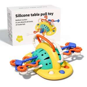 Mainan Keselesaan Tumbuh Gigi Bayi Bola Gelisah Gelembung Kanak-kanak Kecil Deria Bayi Tali Tarik Silikon Mainan Montessori dengan Cawan Sedutan
