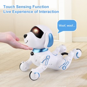 Elektrikli Şarkı Söyleyen Dans Hikayesi Anlatan Akıllı Programlama RC Pet Köpek Oturmak Sürünme Kızılötesi Uzaktan Kumandalı Robot Köpek Oyuncak Çocuk için