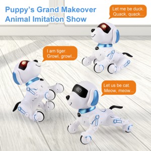 Електрично пеење и танцувачка приказна раскажува паметно програмирање RC милениче куче седнува со далечински лази, робот за куче играчка за дете
