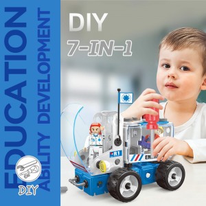 STEAM Education Screw and Nut Connecting Emergency Vehicle Building Play Kit 117pcs 7-in-1 DIY Truck Assembly Toys for Kids