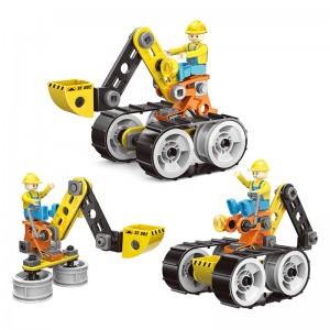 3-in-1 plastica fai da te viti e dadi costruzione escavatore modello bambini abilità motorie fini formazione assemblaggio ingegneria camion giocattoli