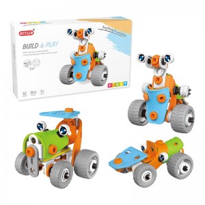 62PCS Child Educational DIY Assembly 3D Vehicle Puzzle Model Toys STEM Intellectual Plastic Building Block Play Kit foar bern