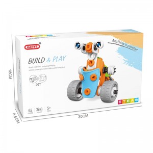 62PCS Anak Atikan DIY Majelis 3D Kendaraan Puzzle Modél Toys Batang Intelektual Plastik Blok Gedong Play Kit pikeun Kids