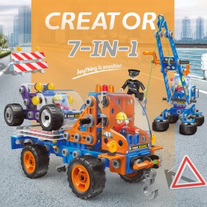244 יחידות כביש תיקון חירום רכב דגם צעצוע ילדים Creative בורג אגוז לפרק רכב מסוק DIY ערכת אבן בניין משאית