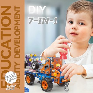 244PCS Road Ukarabati wa Dharura wa Gari Model Toy Kids Creative Screw Nut Take Apart Car Helikopta ya DIY Block Kit Lori