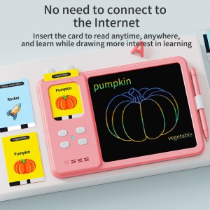 2-in-1 LCD Writing Drawing Tablets English Talking Flash Cards Montessori Educational Learning Machine Autism Sensory Toy for Kid