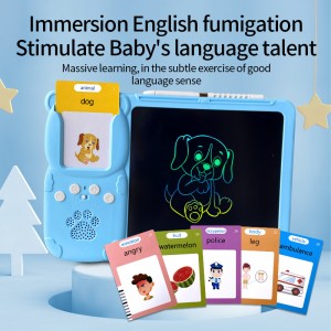 Bērnu izziņas karšu mašīna Elektroniskā angļu valodas apguves ierīce Maziem bērniem izglītojošas runāšanas zibatmiņas kartes ar LCD zīmēšanas planšetdatoru