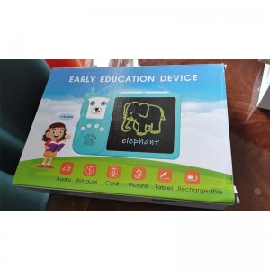Mīkini Kāleka Cognitive Kids Electronic English Learning Device Toddler Educational Talking Flash Cards with LCD Drawing Tablet