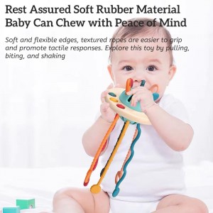 Cuerdas de dentición de bebé de silicona más vendidas, extractor de platillos voladores OVNI, juguetes sensoriales Montessori interactivos para bebés de 6 a 12 meses