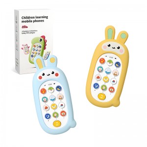 Nā keiki hiki ke wehe 'ia Cartoon Rabbit Silicone Phone Case Cell Phone Toddler First Gift Education Baby Music Toy Mobile Phone