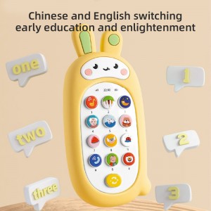 Casing Ponsel Silikon Kelinci Kartun Dapat Dilepas untuk Anak-anak Ponsel Balita Hadiah Pertama Mainan Musik Bayi Edukasi Ponsel