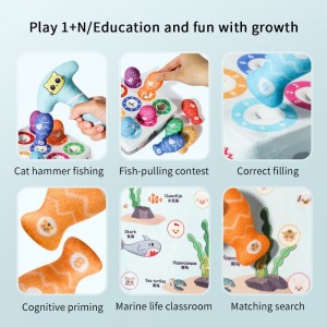 Color/Number Cognitive Matching Kids Stuffed Plush Fishing Toys Montessori Whack-A-Mole Game for Baby Toys 6 to 12 Months