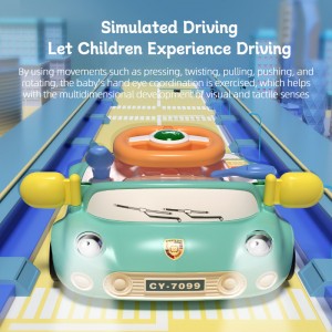Juego de coches de carreras para bebés, simulador de conducción para niños, aprendizaje de conocimientos sobre el tráfico, juguete eléctrico multifuncional con volante para niños