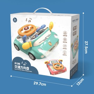 Baby Racing Car Game Driving Simulator საბავშვო ტრაფიკის ცოდნა სასწავლო ელექტრო მრავალფუნქციური საჭის სათამაშო ბავშვებისთვის