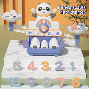 Educational Montessori Digital Cognition Math Learning Toys Number Rice Ball Weight Cartoon Panda Balance Scale Toys for Kids