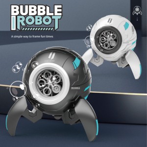 Summer Outdoor 5 Holes Plastic Bubble Automatic Blower Toys Party Wedding Cool Technology Robot Bubble Machine Toys for Kid