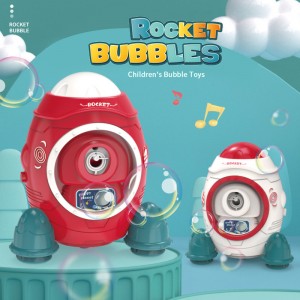 Xoguete para facer burbullas para nenos, actividade ao aire libre de verán, máquina automática de fabricación de burbullas de foguetes de aviación con luz colorida