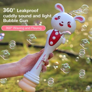 Gyerekek szabadtéri aranyos disznó/nyúl/tehén szappanos víz buborékbot műanyag elektromos rajzfilm állatok buborékpálca játék fénnyel és zenével