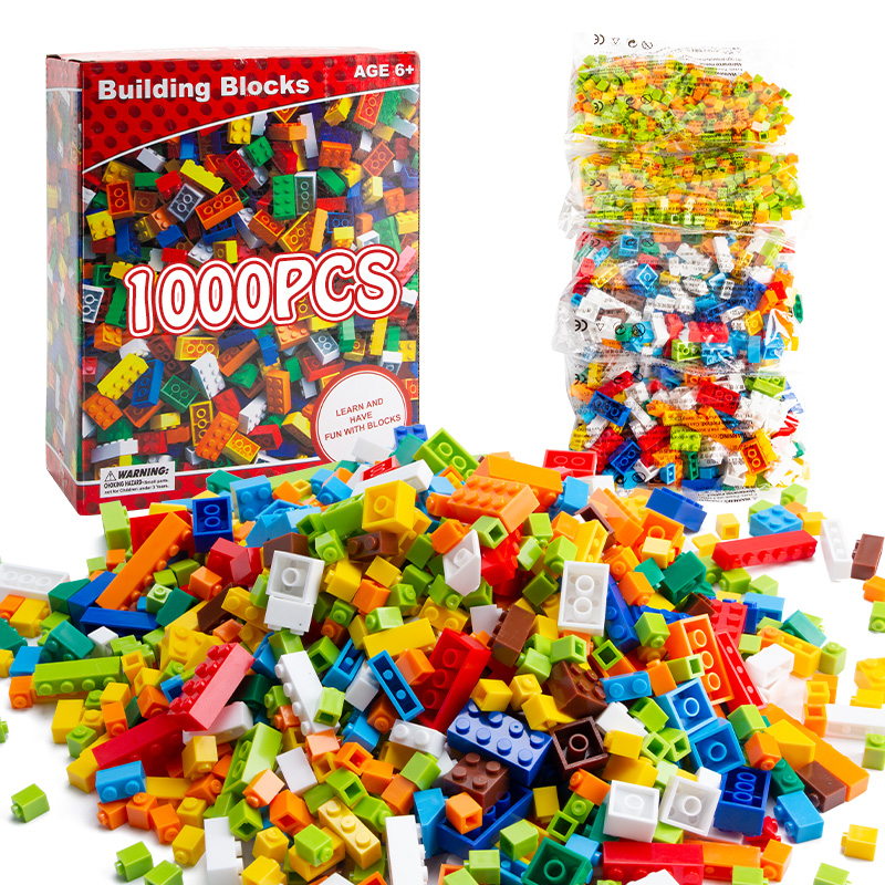 1000 PCS Building Blocks Kids Education Classic Basic Brick Particle Construction Toy Set Compatible with Major Brands