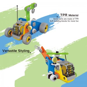 81 Pcs 4 In 1 Batang Bangunan Blok Helikopter Mobil Model Anak Imajinatif Konstruksi Play Set DIY Perakitan Mainan untuk Anak