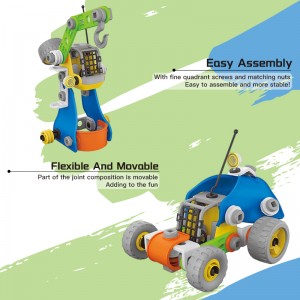 81PCS 4 in 1 STEM Building Block Car Helicopter Model Kids Imaginative Construction Play Set DIY Assembly Toys for Children
