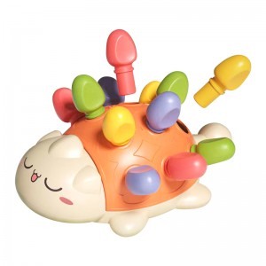 Toddler Developmental Cute Cartoon Insert Hedgehog Toys Baby Early Education Montessori Spike Hedgehog Toy with Storage Function