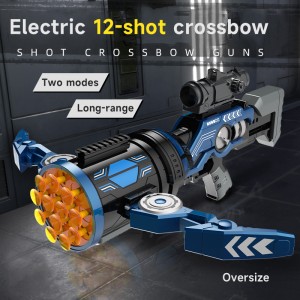 Children Outdoor Shooting Game Kids Electric Plastic Simulation Military 12 Soft Bullets Running Fire Gun Toys Crossbow for Boys