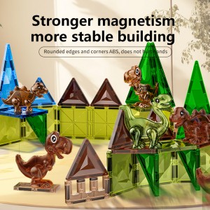 Kids DIY Assembling Magnetic Animals Tiles Building Blocks Toy Snow Oceans/ Farm/ Dinosaurs/ Forests Themes