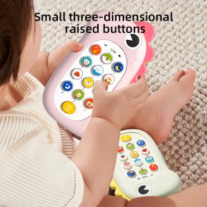 Kids Developmental Bilingual Chinese & English Electric Mobile Phone Cartoon Dinosaur Silicone Phone Case Baby Cell Phone Toy