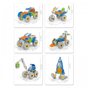 209PCS 6 u 1 dječja bušilica s vijcima s maticom puzzle Building Block Play Kit STEAM obrazovne igračke za vozila DIY montažni kamion