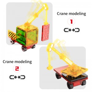 32pcs Engineering Magnetic Tiles Toys Magnet Splicing Excavator Crane Truck Building Blocks