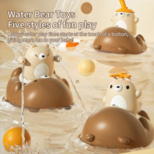 Infant Bathroom Bathtub Suction Cup Shower Head Toddler Water Sprinkler Baby Shower Electric Cartoon Bear Water Play Toy Set