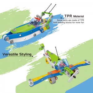 117 STK 5 i 1 skrue montering og demontering Racing bil lastebil Fly båt modell leker STEAM byggekloss lekesett for barn