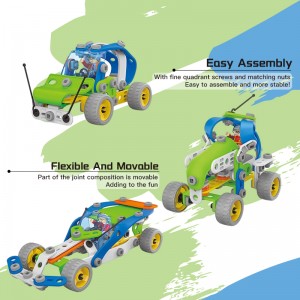 117PCS 5 di 1 Screw Civîn û Veqetandin Racing Car Truck Balafir Boat Model Toys STEAM Building Block Toy Set for Kids