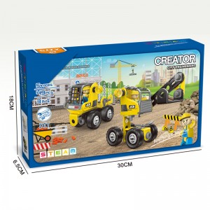 3-у-1 шрубы і гайкі Connection City Construction Machinery Truck Play Kit 49pcs Creative DIY STEM Engineering Vehicle Toy
