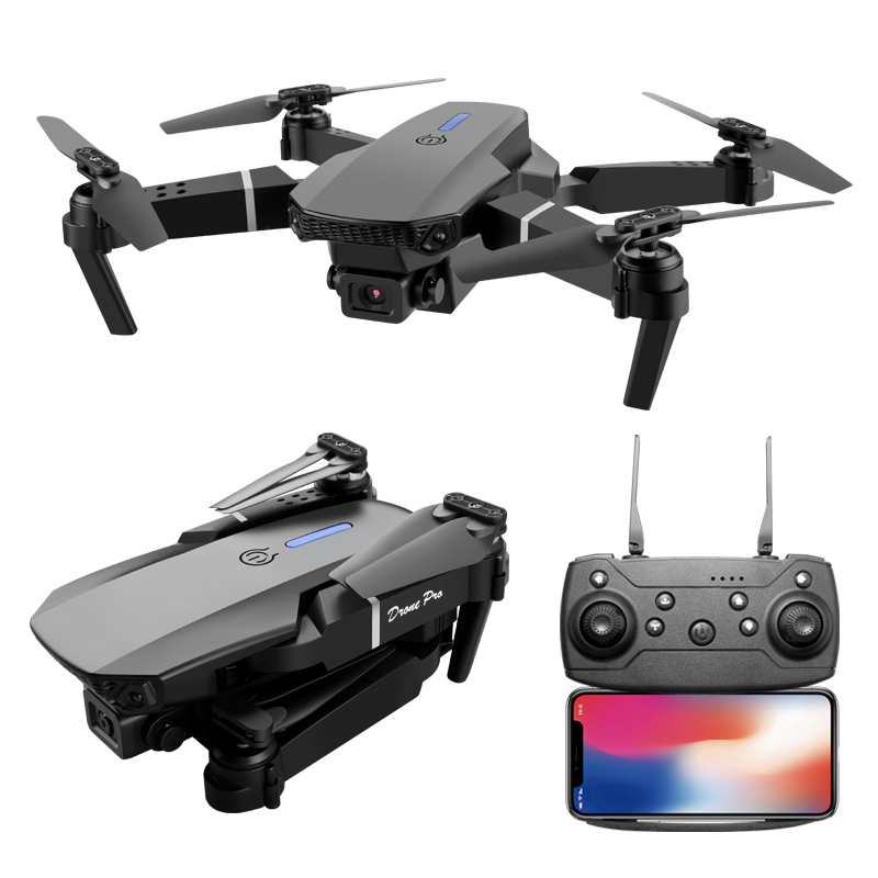 Foldable E88 Drone 2 Modes Remote Controller/ APP Control Aircraft Toy with Dual Camera 4K